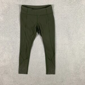 Lululemon Crop Leggings Womens 6 Olive Mid Rise Training Running Yoga Gym